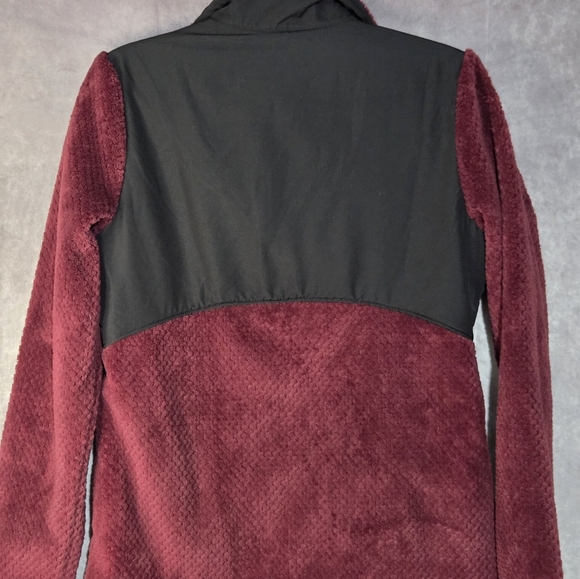 Fila Sport Long Sleeve Full Zip Fleece Jacket Burgundy Black Logo Womens MED EUC - Picture 8 of 9